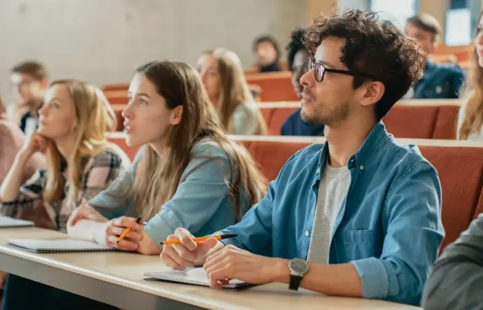 College students in class