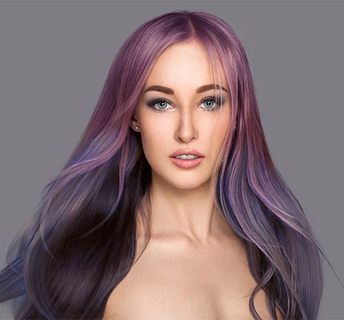 Two-tone hair color stunning denim hues