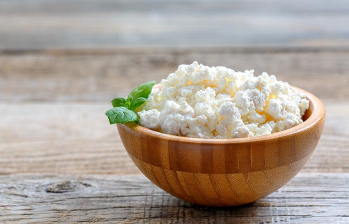 Cottage cheese in a bowl