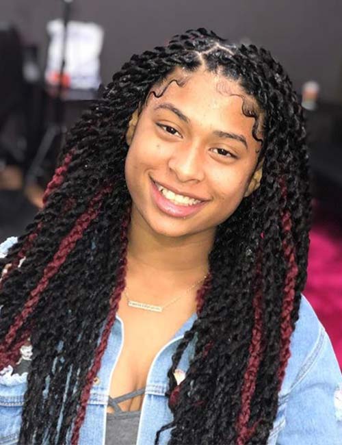 Finger waves Marley twists hairstyle