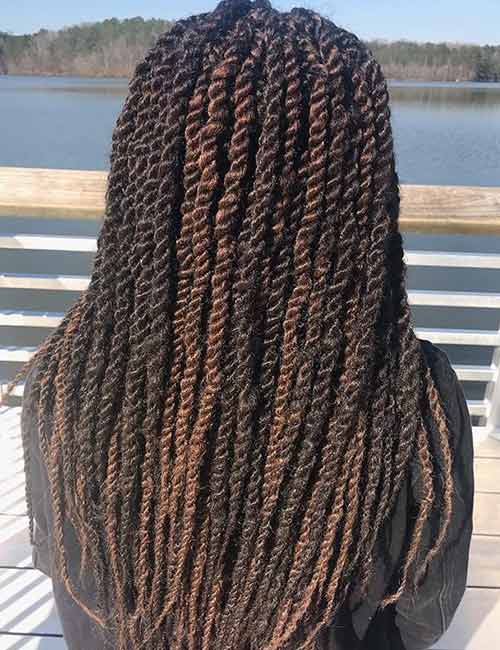 Highlighted Marley hairstyle