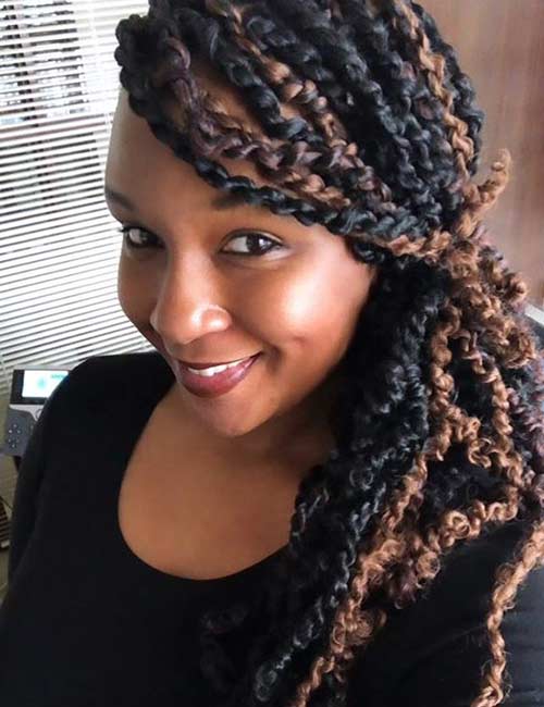 Loose Marley twists hairstyle