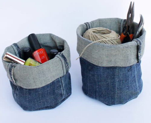 Organize Your Home By Turning Your Old Jeans Into Denim Pen Stands And Organizers
