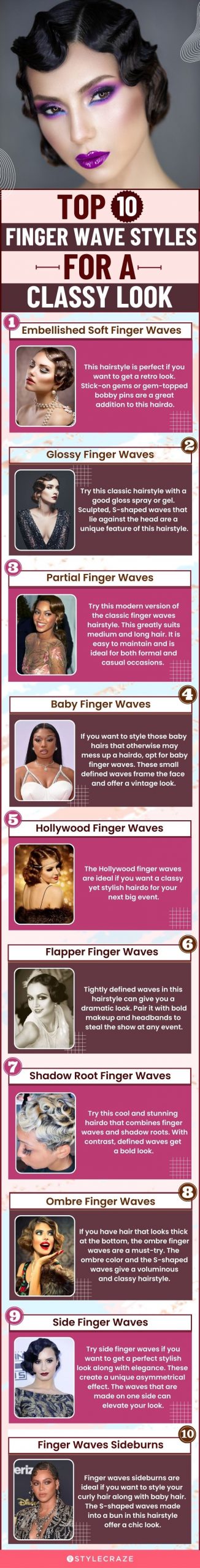 top 10 finger wave styles for a classy look (infographic)