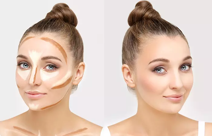 Use Light And Dark-Toned Foundation To Contour Your Cheeks