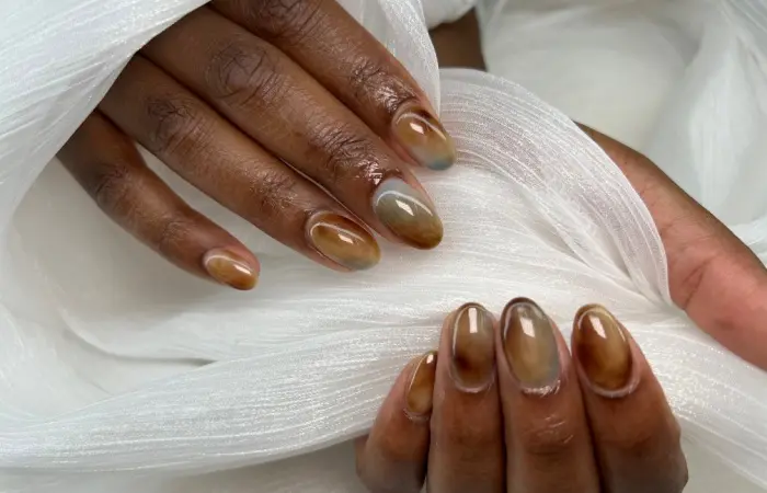 A woman with jelly nails