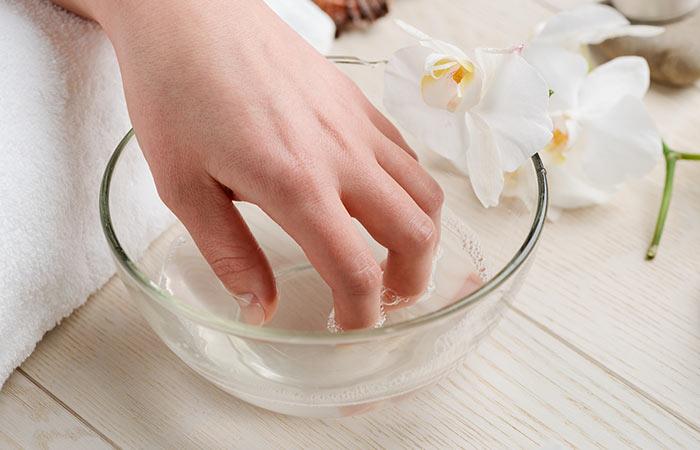 Soak your nails and hands