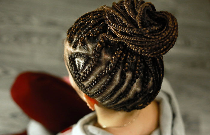 Top knot fulani braids