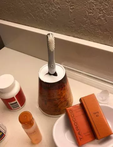 Use Disposable Cups To Make A Toothbrush Holder