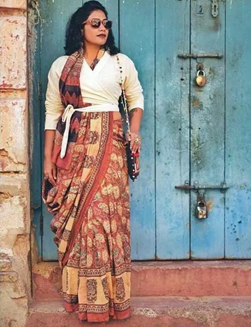 Wear Your Saree With Wrap Tops