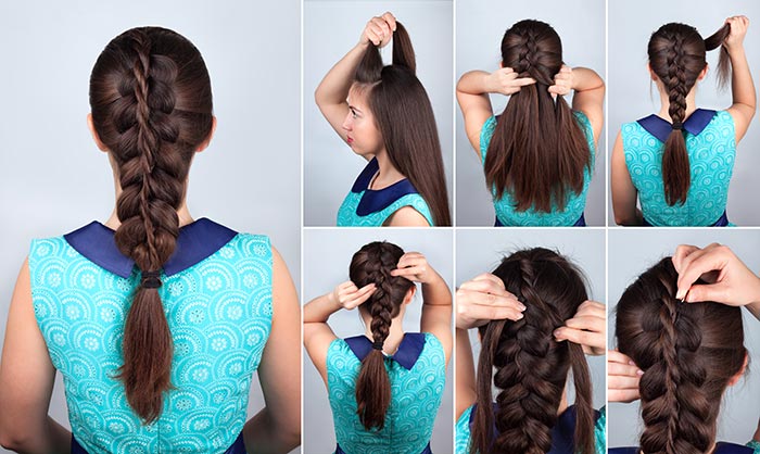 Double braided French hairdo tutorial