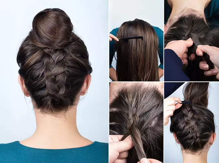 Upside down French braid bun tutorial
