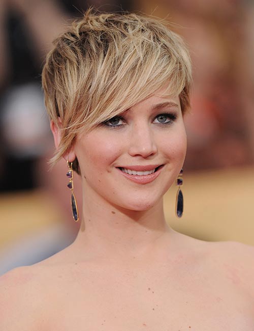 Celebs with no parting pixie short hairstyles