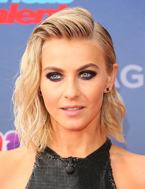 Celebs with wavy gelled short hairstyles