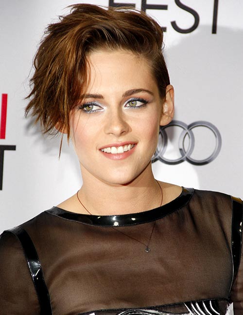 Celebrity short hairstyles with faux side cut