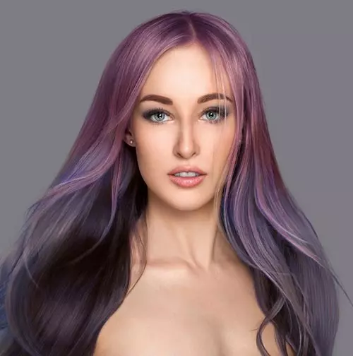 Intense pastel shades galaxy hair color