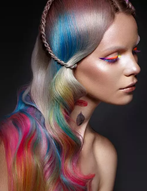 Peacock galaxy hair color