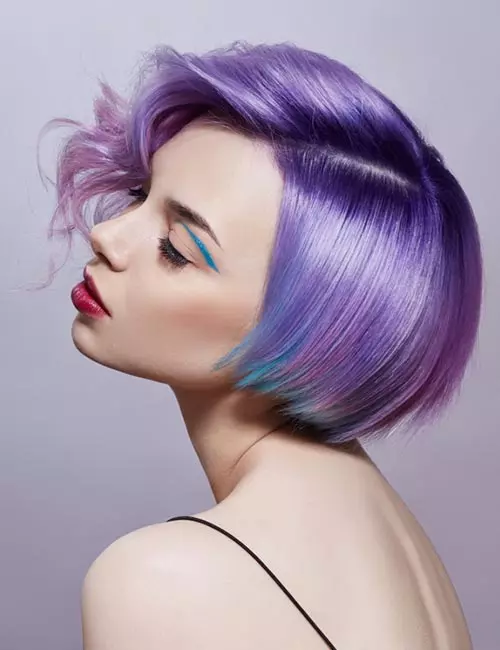 Purple dimensional with a bit of blue galaxy hair color