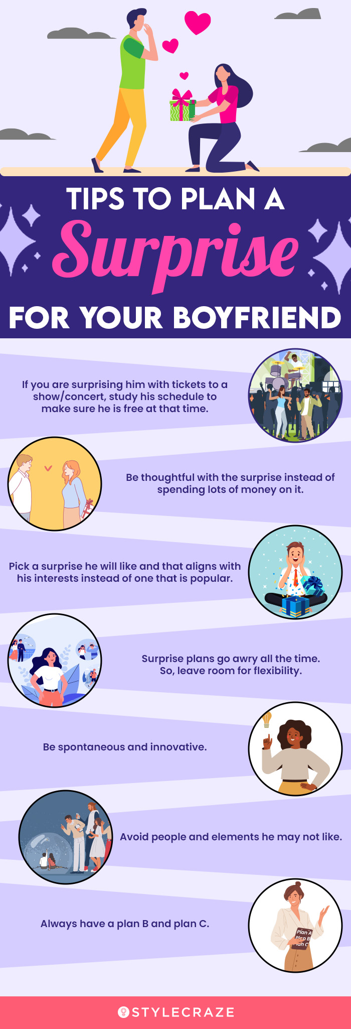 tips to plan a surprise for your boyfriend (infographic)