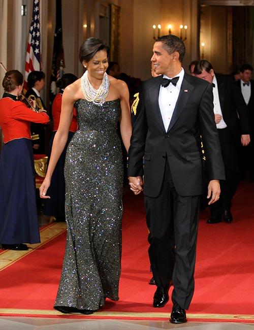 12. Michelle Obama In A Black Sequined Gown