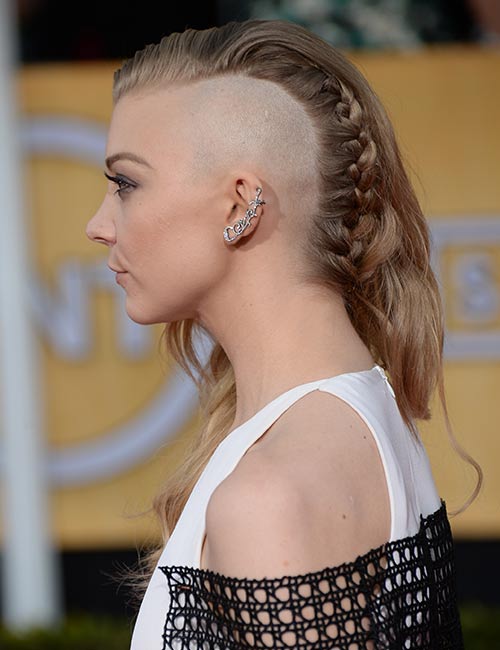 Side-swept braids with a shaved side