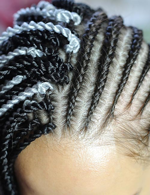 Cornrow braids with shaved sides