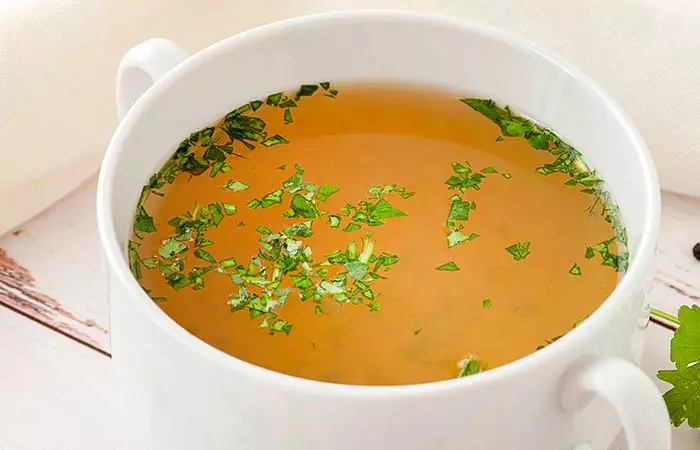 Have broth if you feel nauseous
