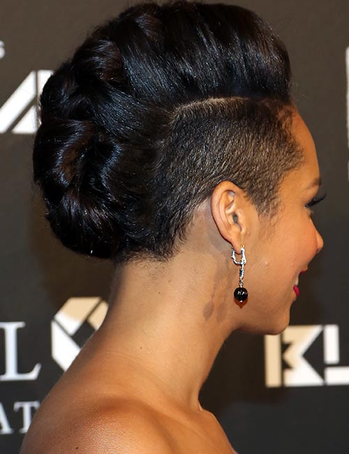French twist braid with shaved sides