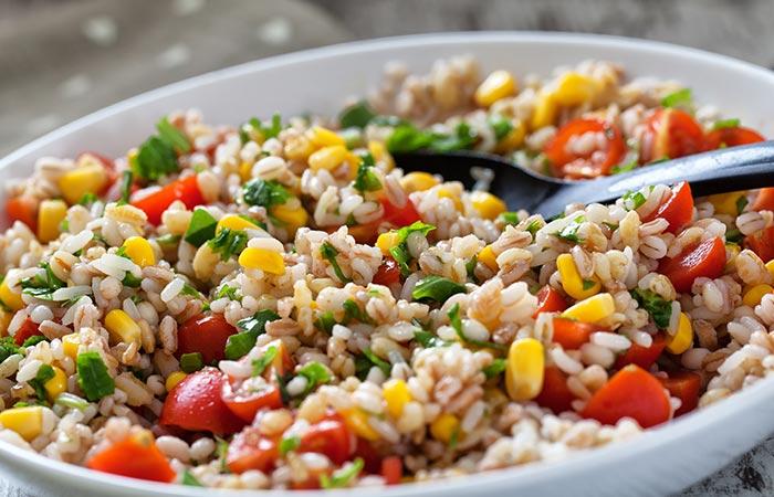 Colorful barley salad