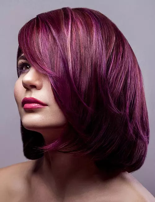 Deep pinkish purple hair