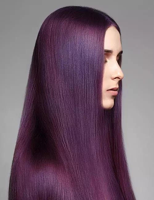 Deep plum purple hair
