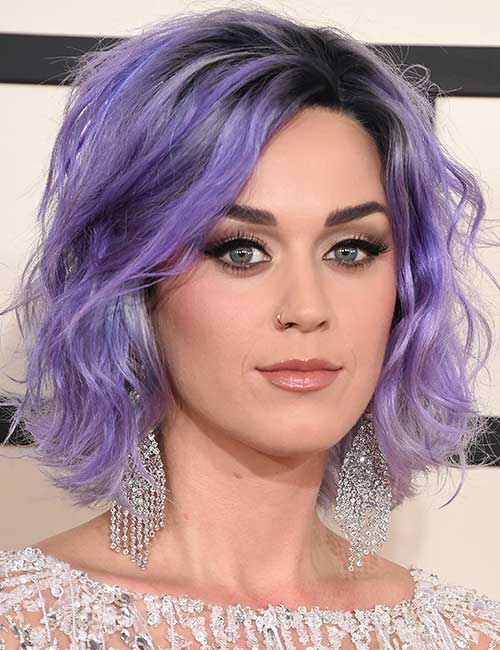 Glossy deep lavender purple hair
