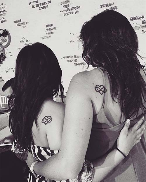 Mother daughter tattoo design with infinity heart