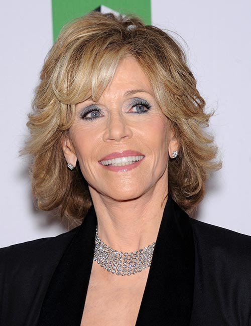 Jane Fonda looking gorgeous in light golden hairstyle