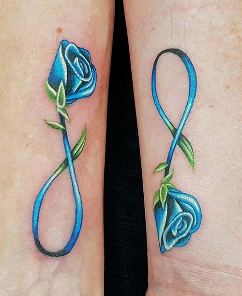 Mother daughter matching infinity tattoos