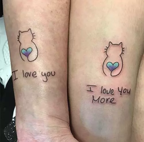 Mother and daughter matching tattoo design