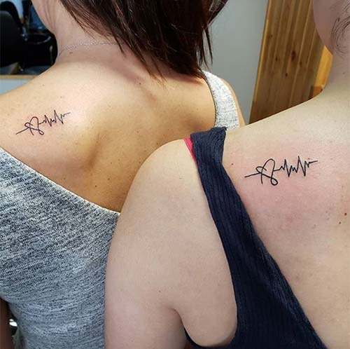Matching everlasting tattoos for mother and daughter