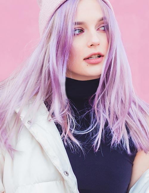 Pastel lilac purple hair
