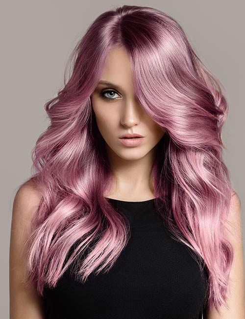 Cheveux violet rose