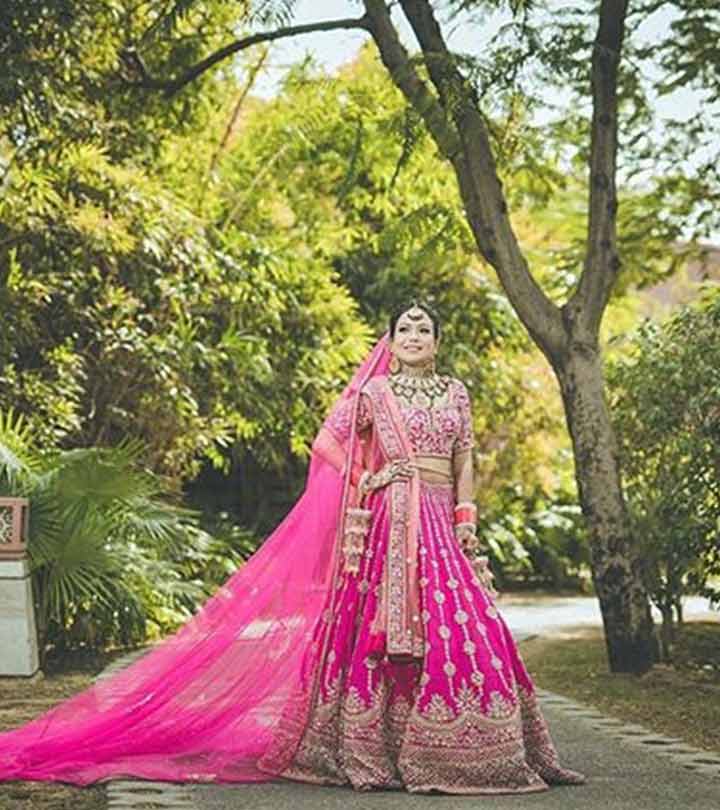 This Bride’s Pink Wedding Lehenga Had The Longest Dupatta We Have Ever Seen