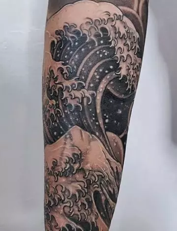 Japanese wave tattoo design