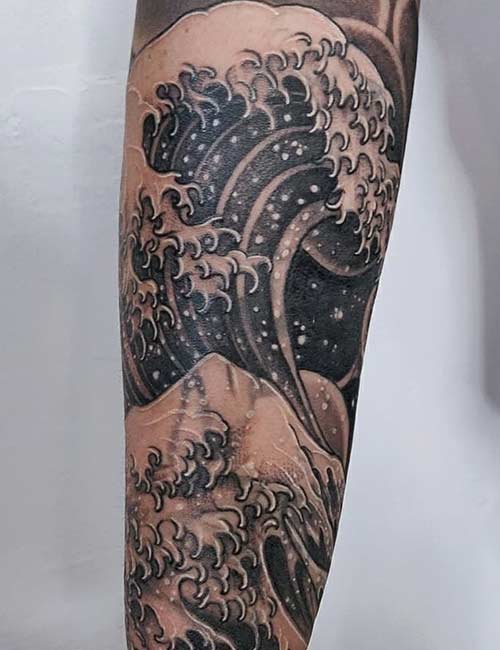 12. Japanese Wave Tattoo