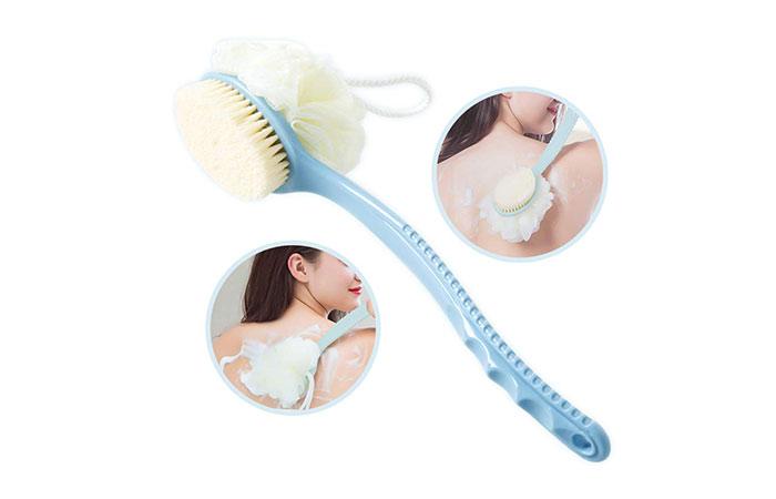 12. Shower Body Brush With Bristles And Loofah