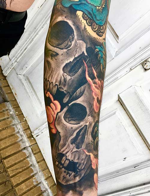 Japanese Skull Tattoo Sleeve  Best Tattoo Ideas Gallery