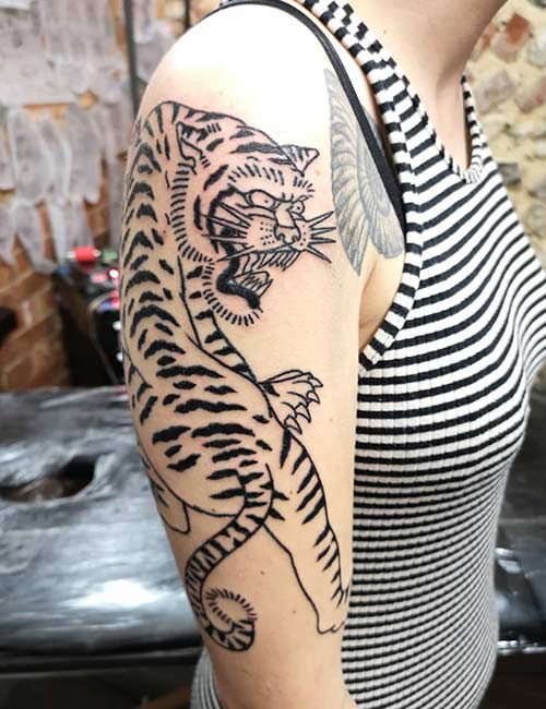 8. Japanese Tiger Tattoo