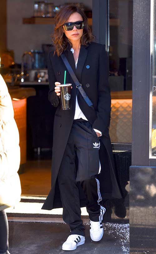 Victoria Beckham in 80s Adidas high-top sneakers