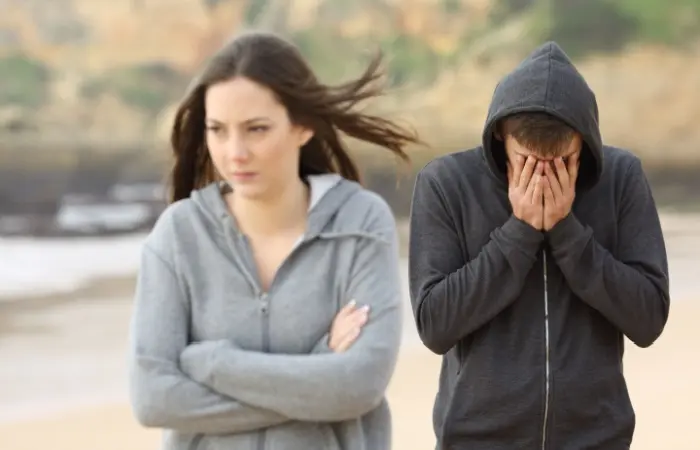 A couple breaking up