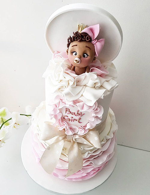 Baby cake for gender reveal idea