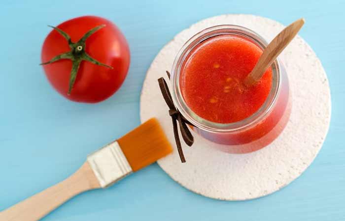 Gram flour and tomato face pack