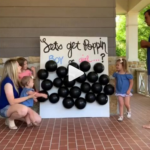 pop the belly boards for gender reveal idea